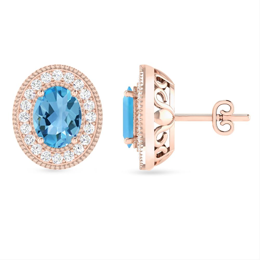 Rose Gold - Blue Topaz