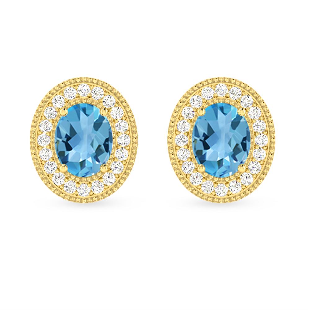 Yellow Gold - Blue Topaz