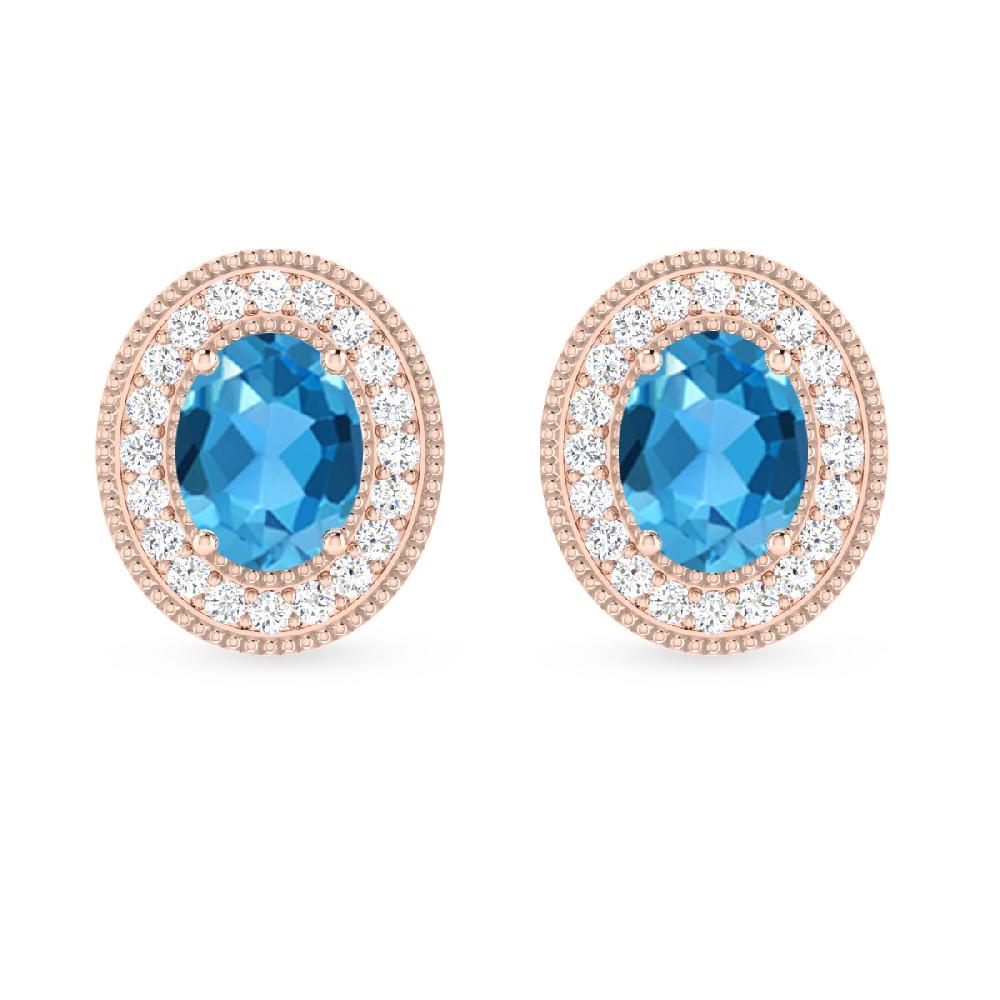 Rose Gold - Blue Topaz