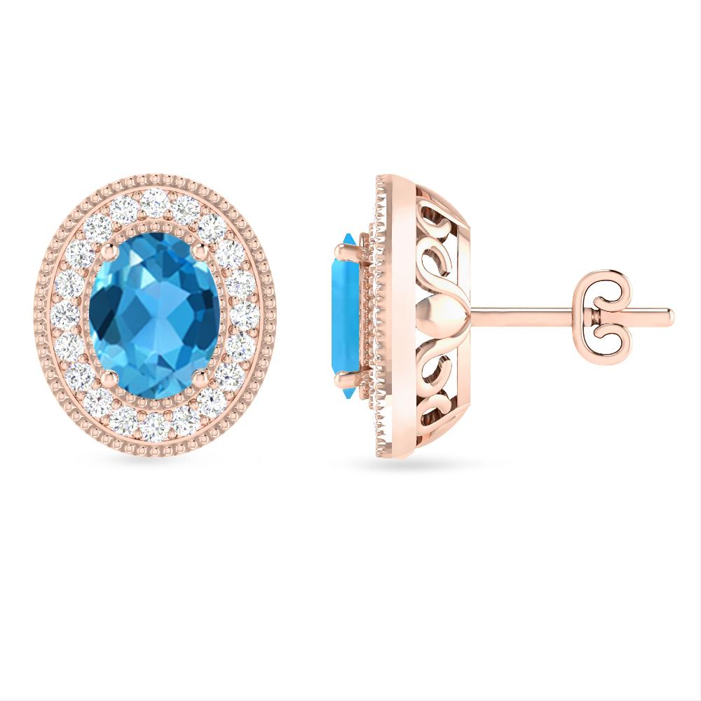 Rose Gold - Blue Topaz