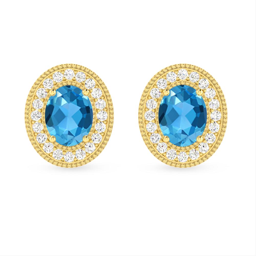 Yellow Gold - Blue Topaz