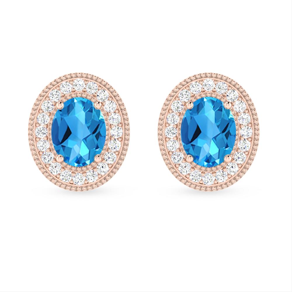 Rose Gold - Blue Topaz