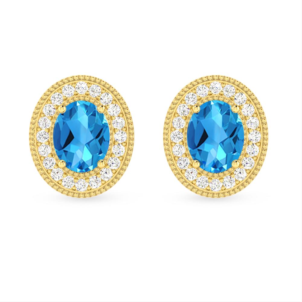 Yellow Gold - Blue Topaz