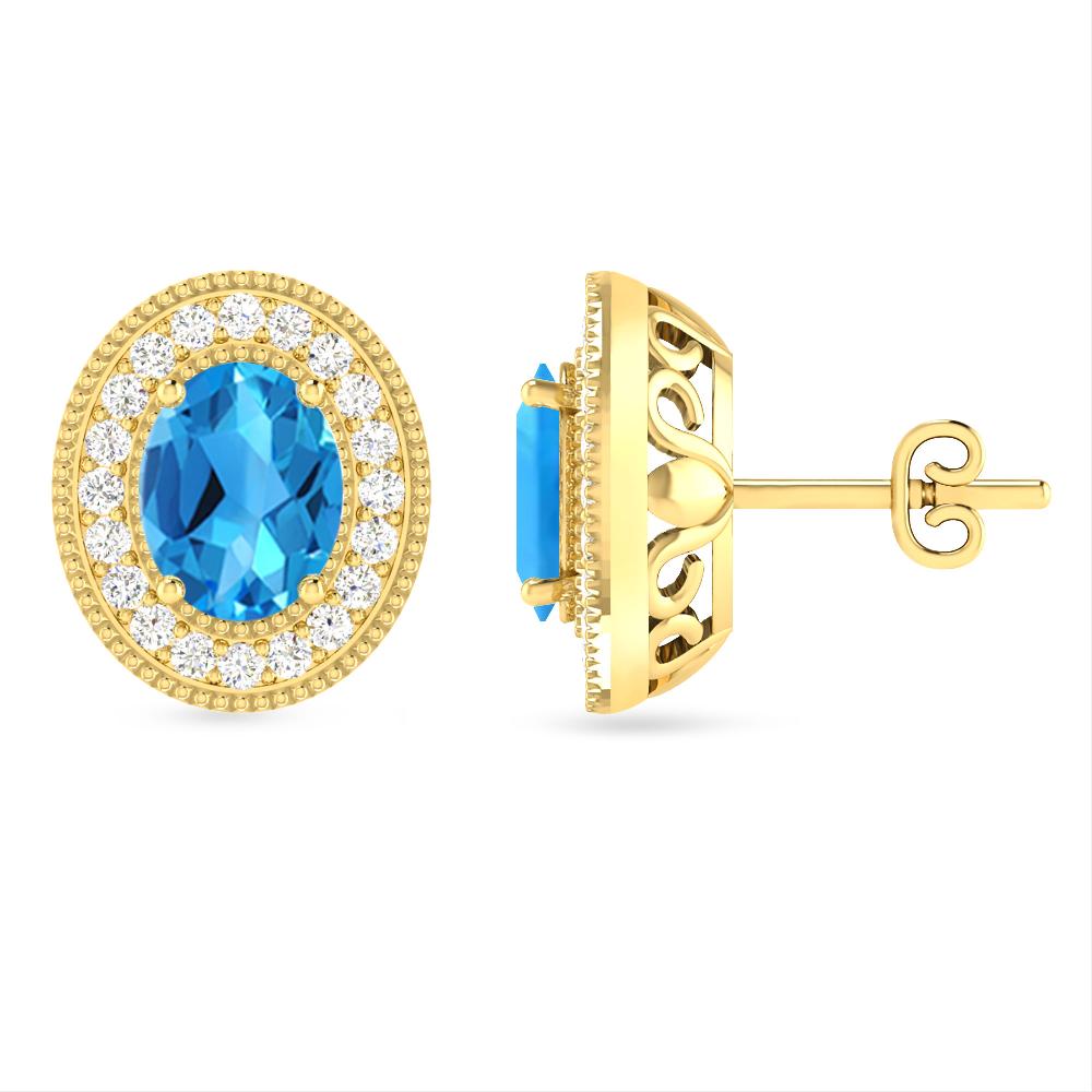 Yellow Gold - Blue Topaz