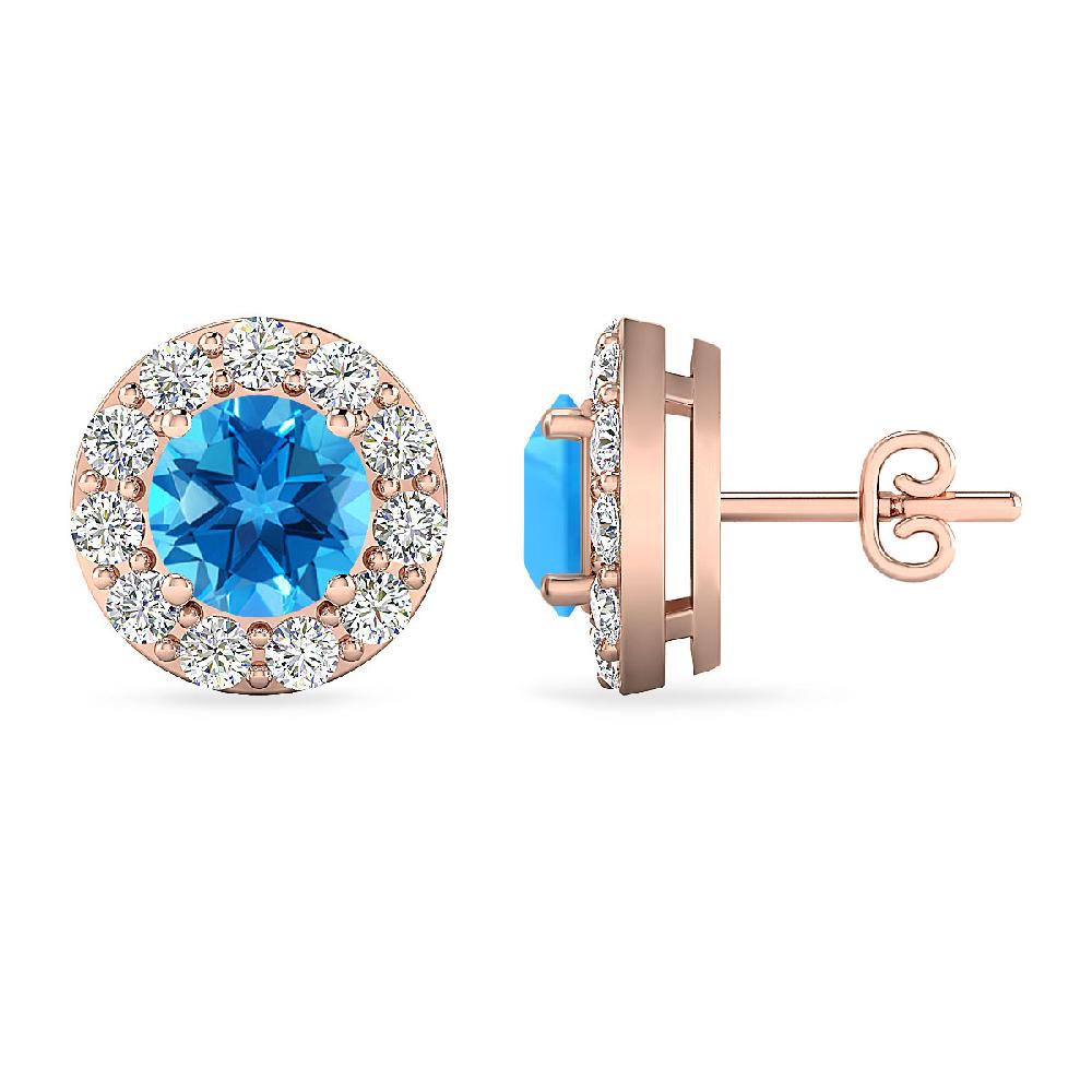 Rose Gold - Blue Topaz