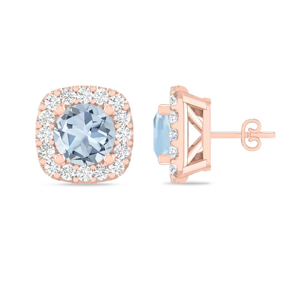 Rose Gold - Aquamarine