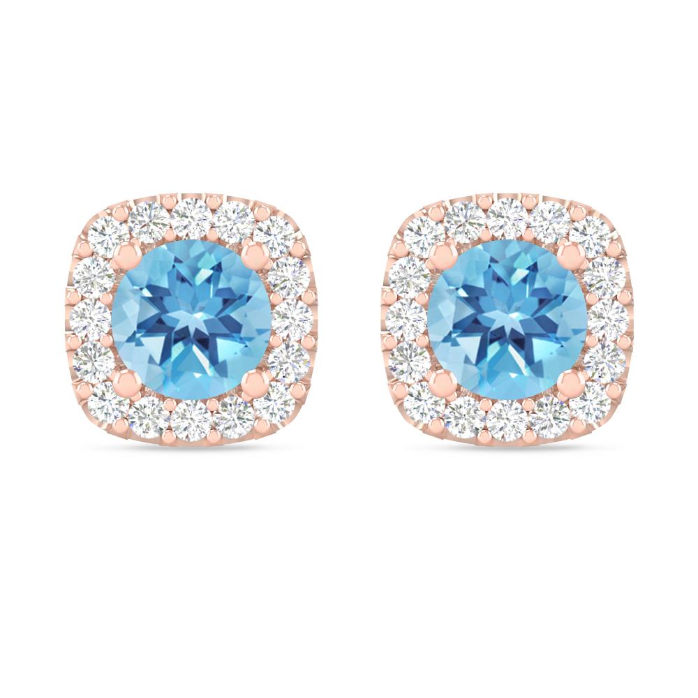 Rose Gold - Blue Topaz