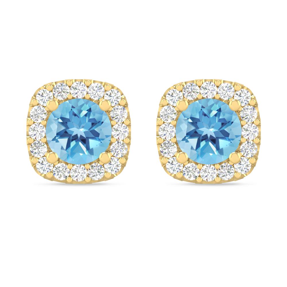 Yellow Gold - Blue Topaz