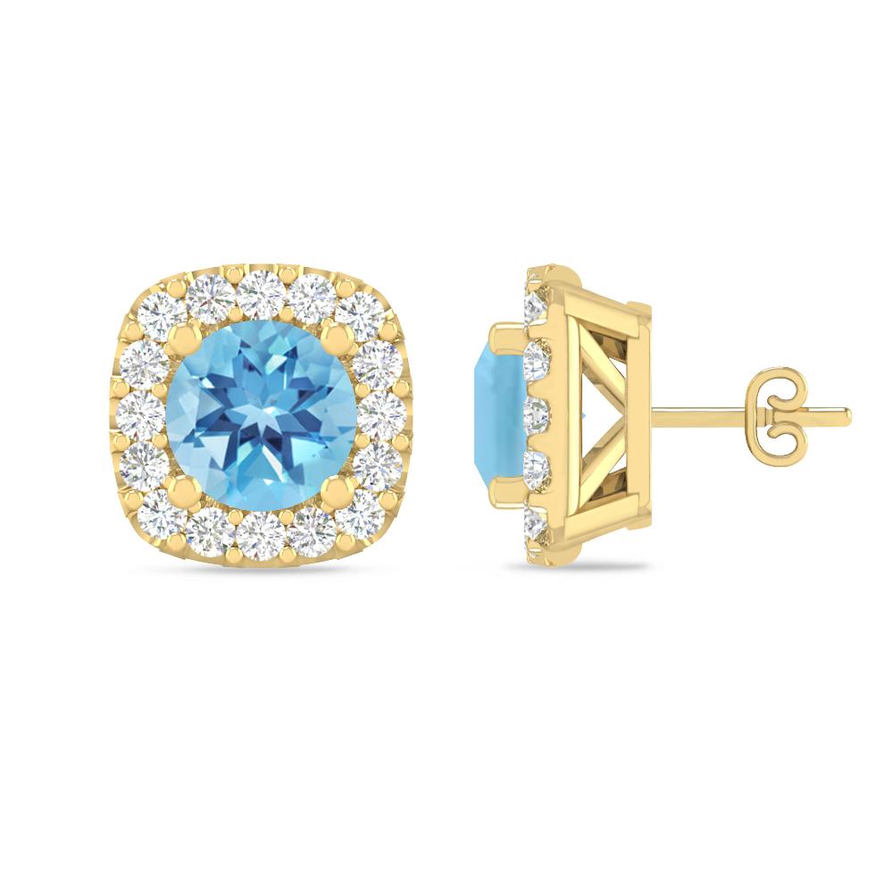 Yellow Gold - Blue Topaz