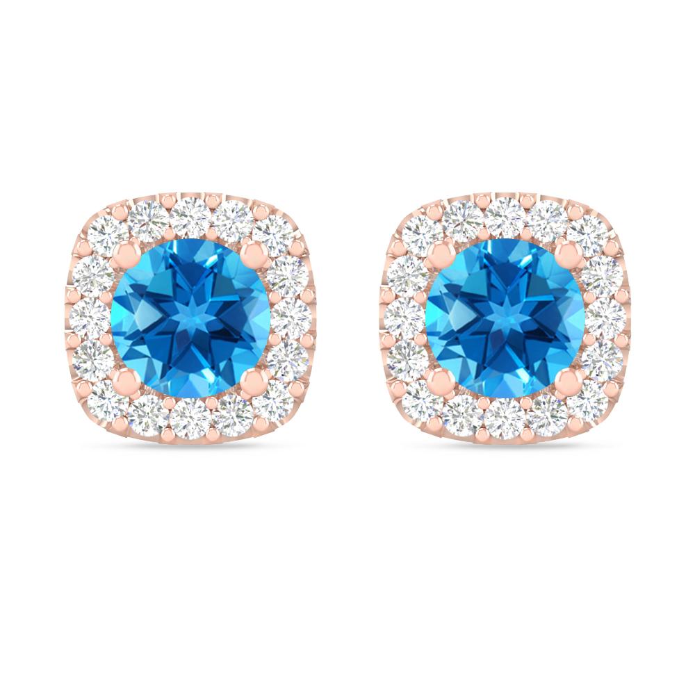 Rose Gold - Blue Topaz