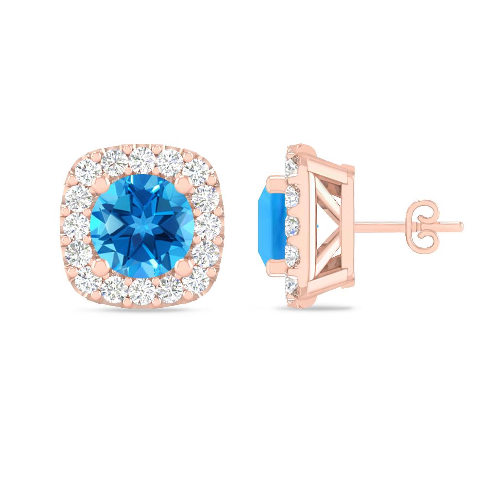 Rose Gold - Blue Topaz