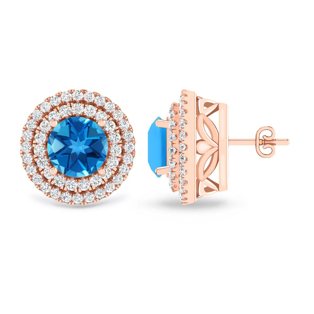 Rose Gold - Blue Topaz