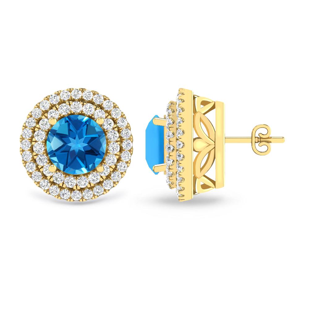 Yellow Gold - Blue Topaz