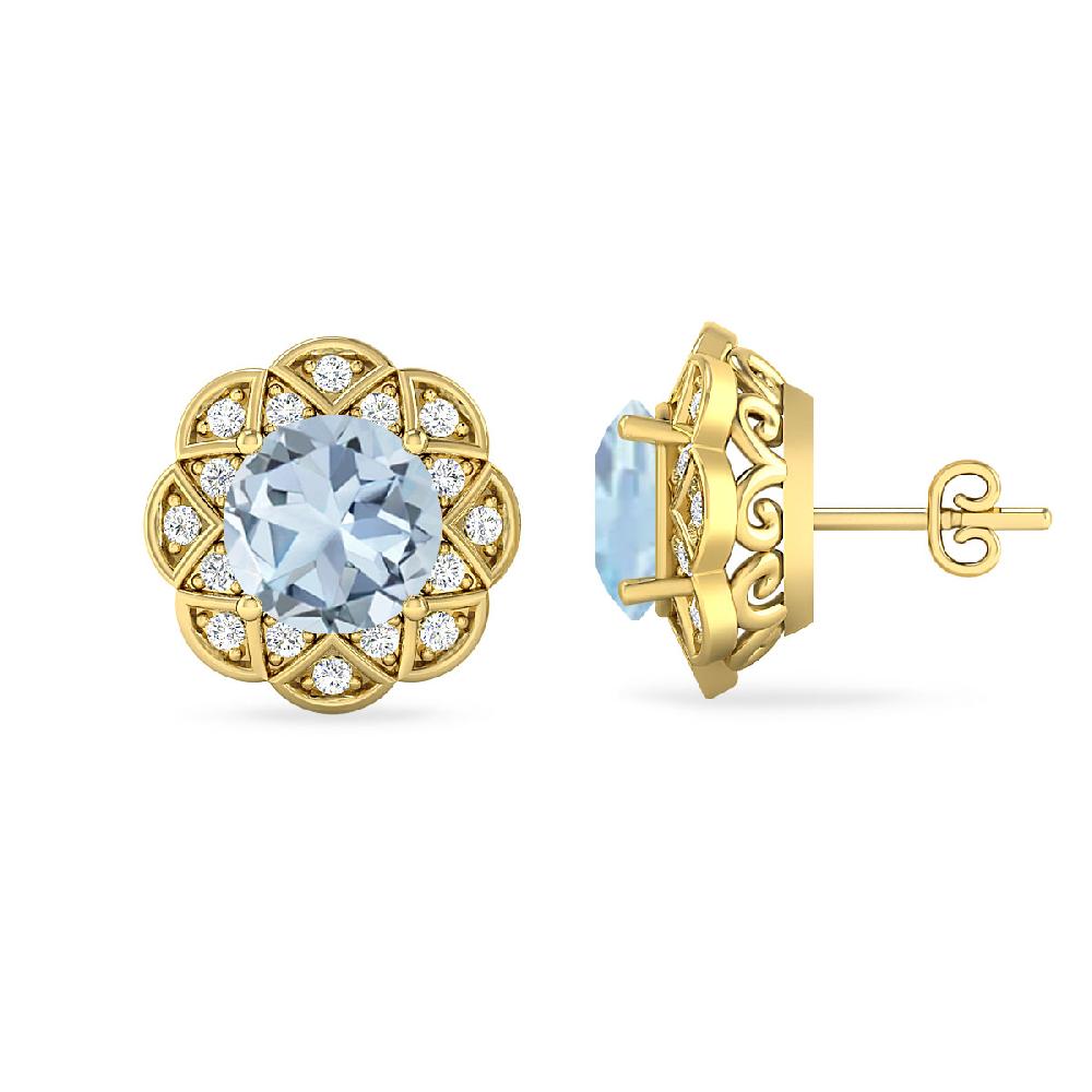 Yellow Gold - Aquamarine