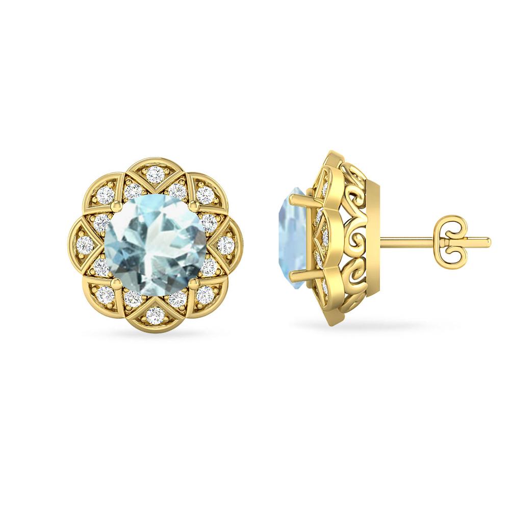 Yellow Gold - Aquamarine