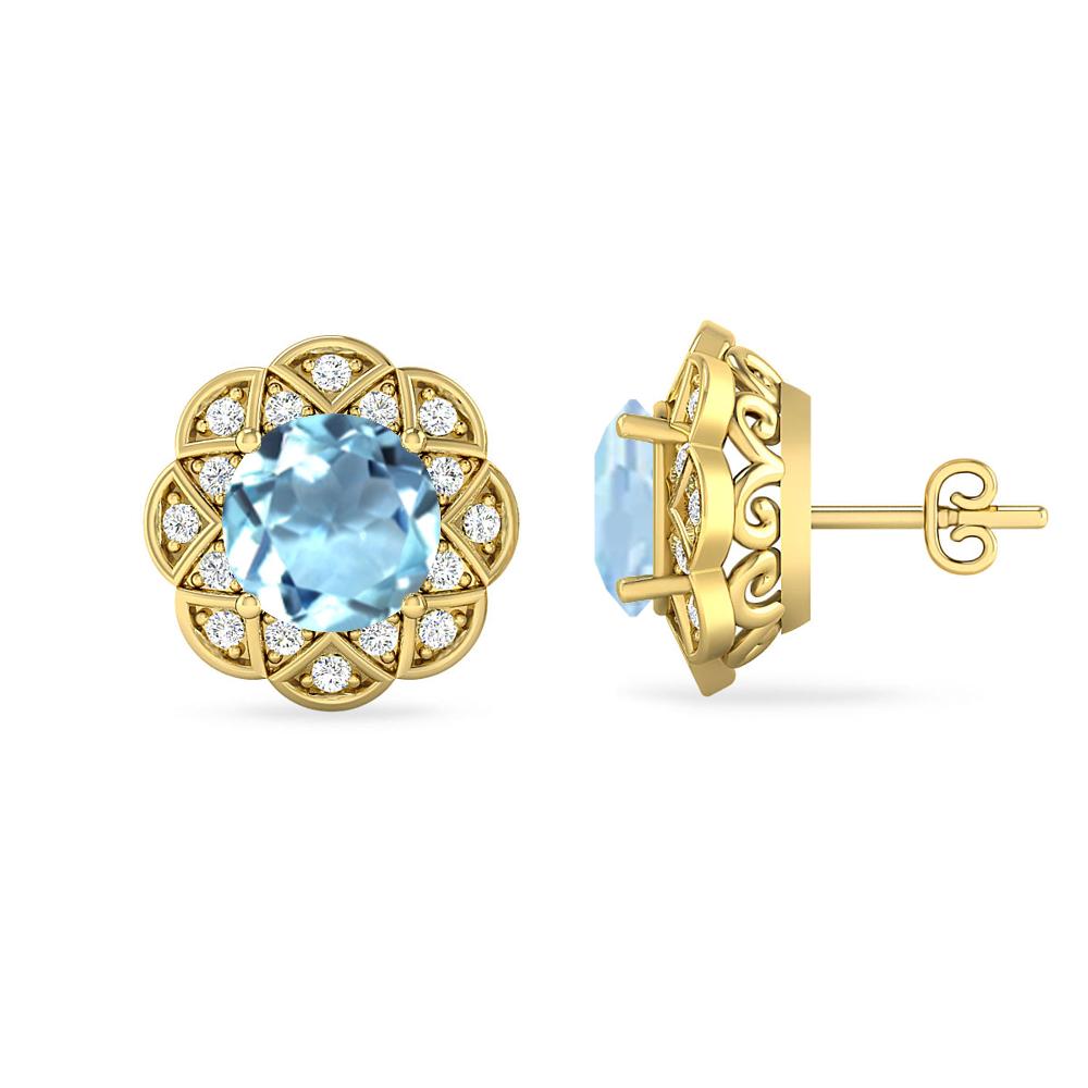 Yellow Gold - Aquamarine