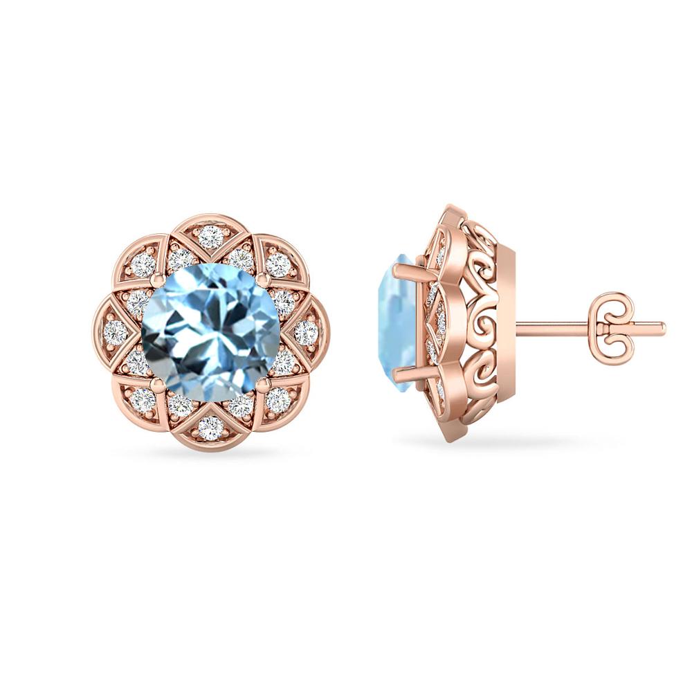 Rose Gold - Aquamarine