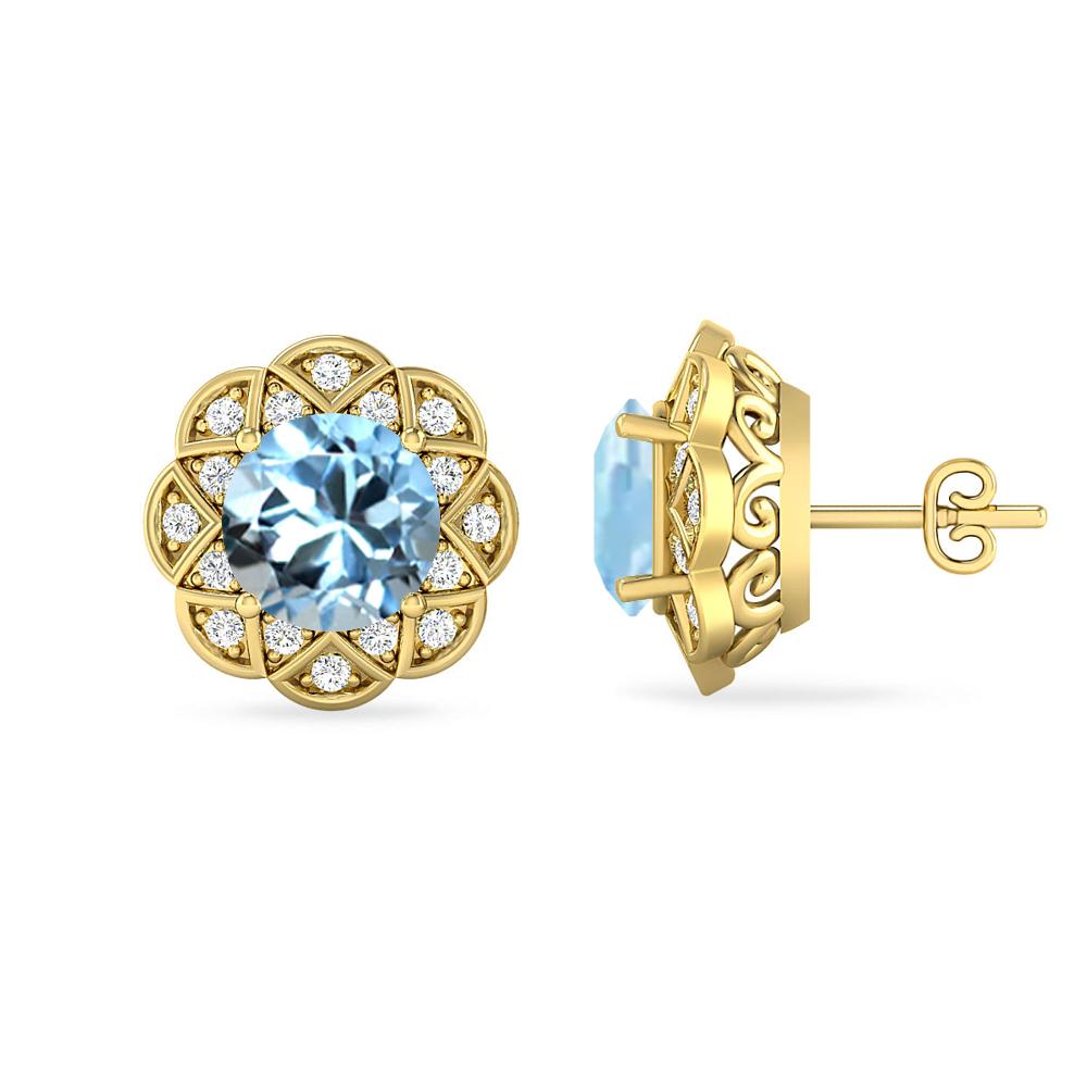 Yellow Gold - Aquamarine