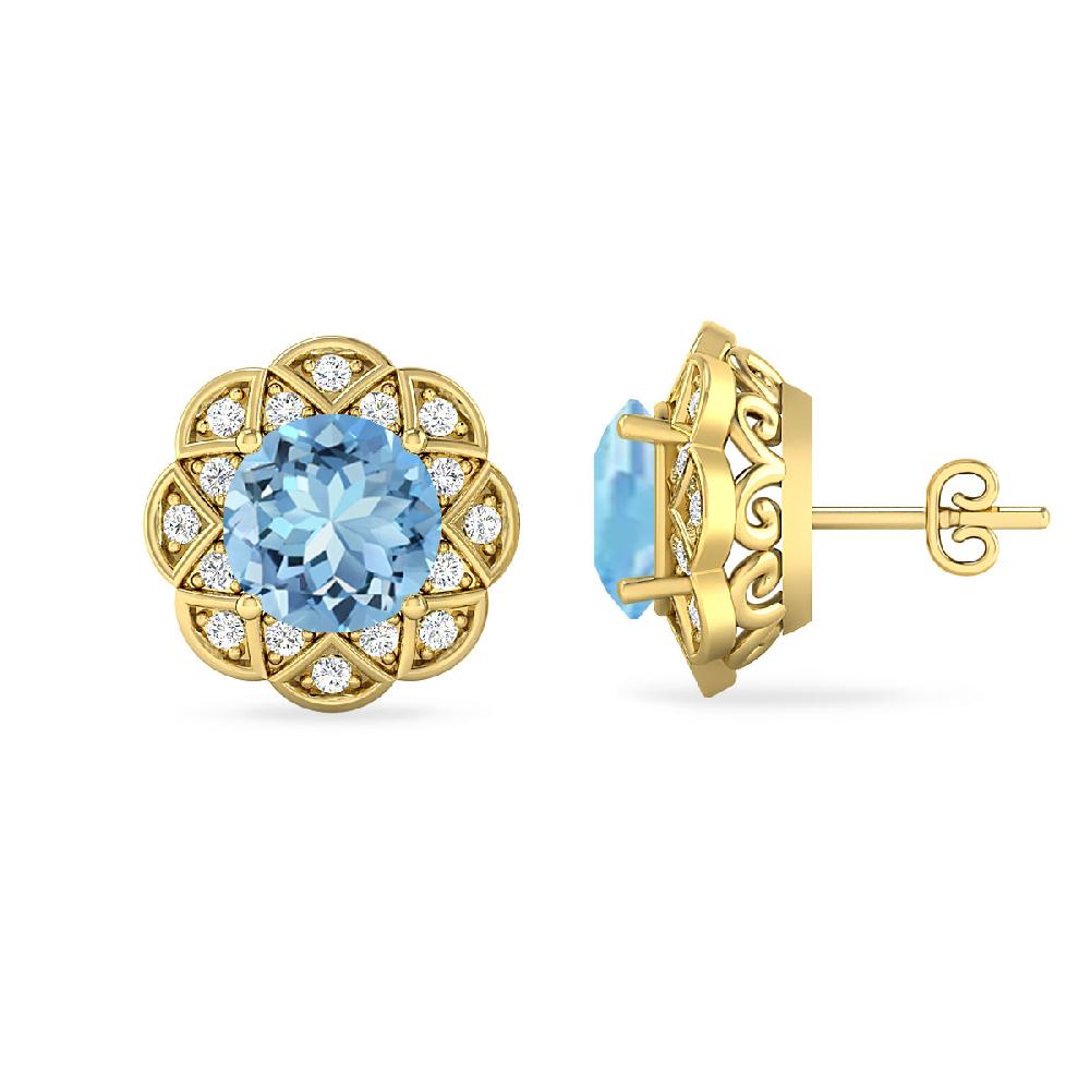 Yellow Gold - Aquamarine