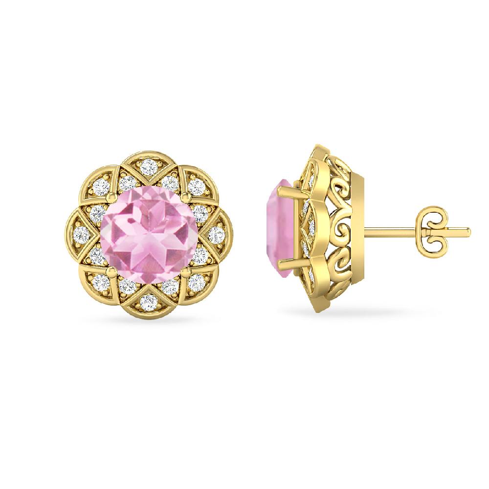 Yellow Gold - Pink Tourmaline