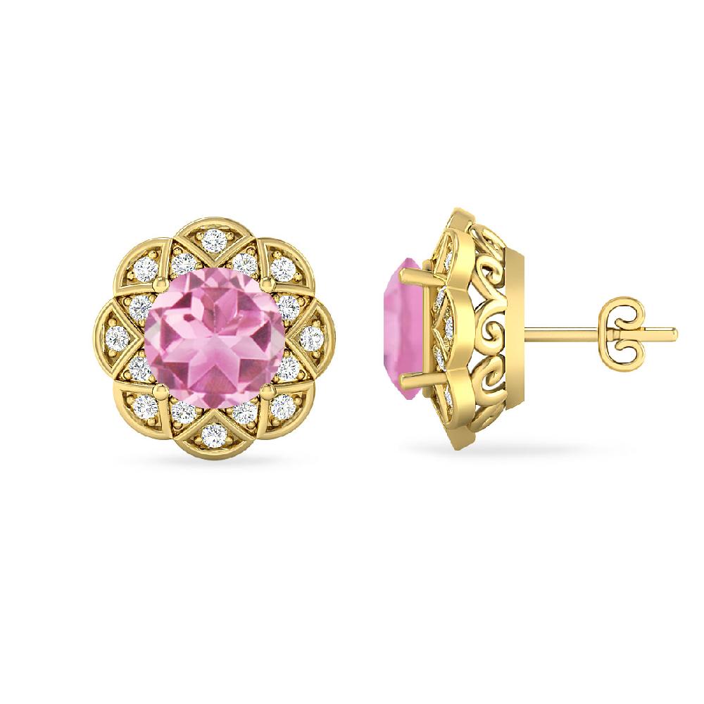 Yellow Gold - Pink Tourmaline