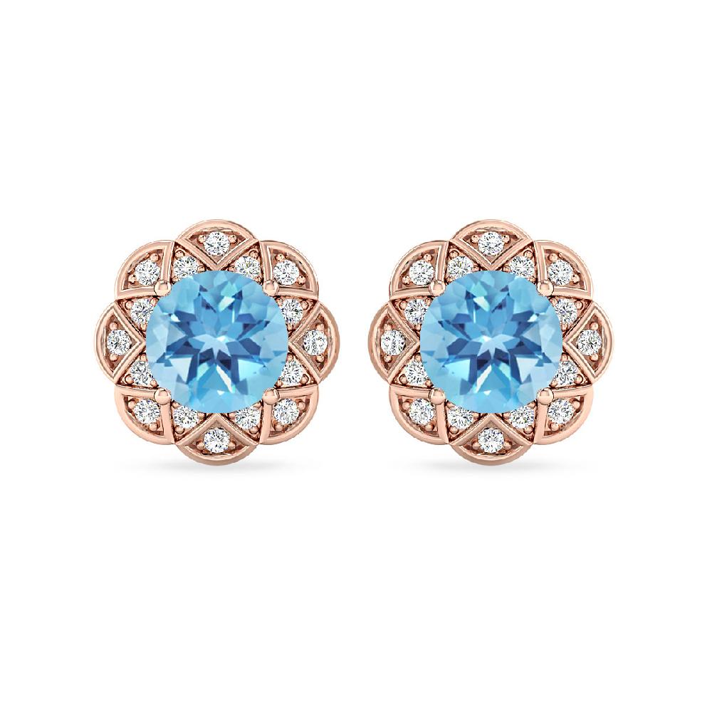 Rose Gold - Blue Topaz