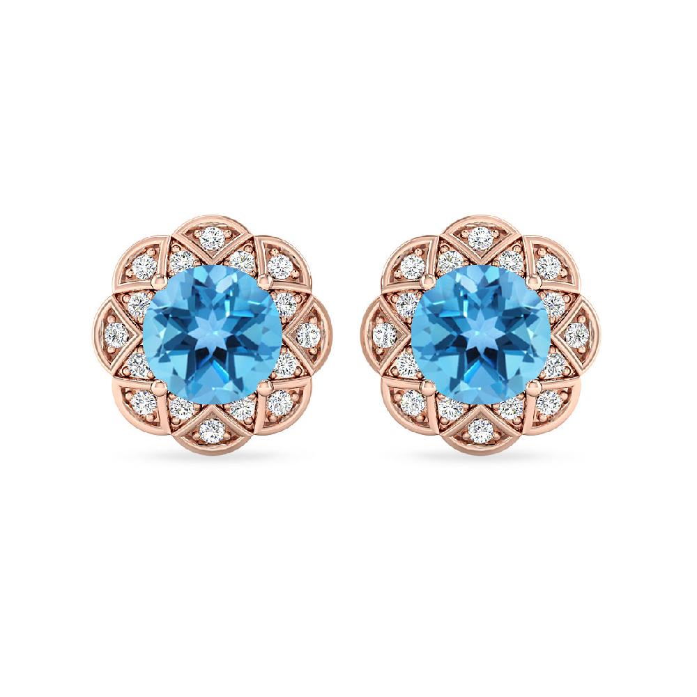 Rose Gold - Blue Topaz