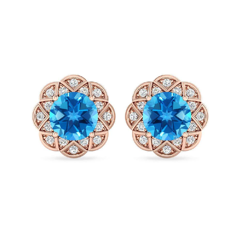 Rose Gold - Blue Topaz