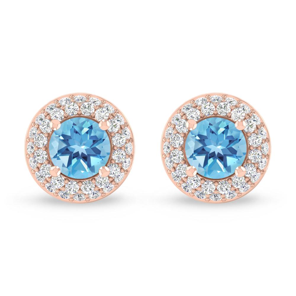 Rose Gold - Blue Topaz