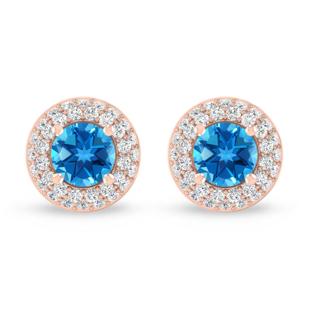 Rose Gold - Blue Topaz