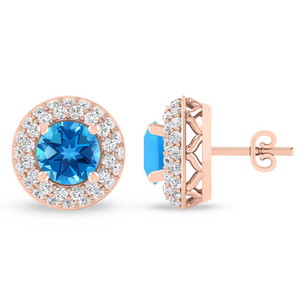 Rose Gold - Blue Topaz