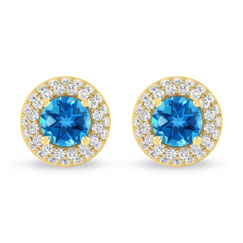 Yellow Gold - Blue Topaz