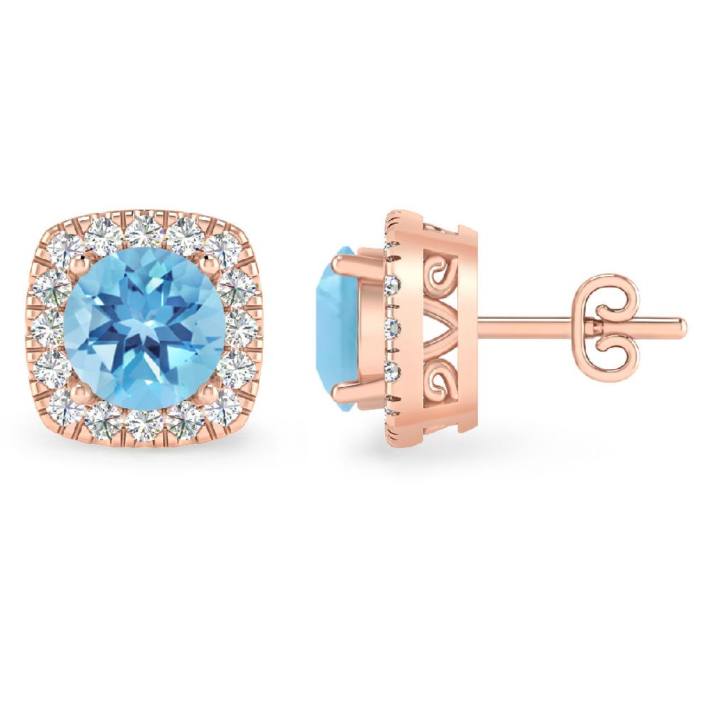 Rose Gold - Blue Topaz