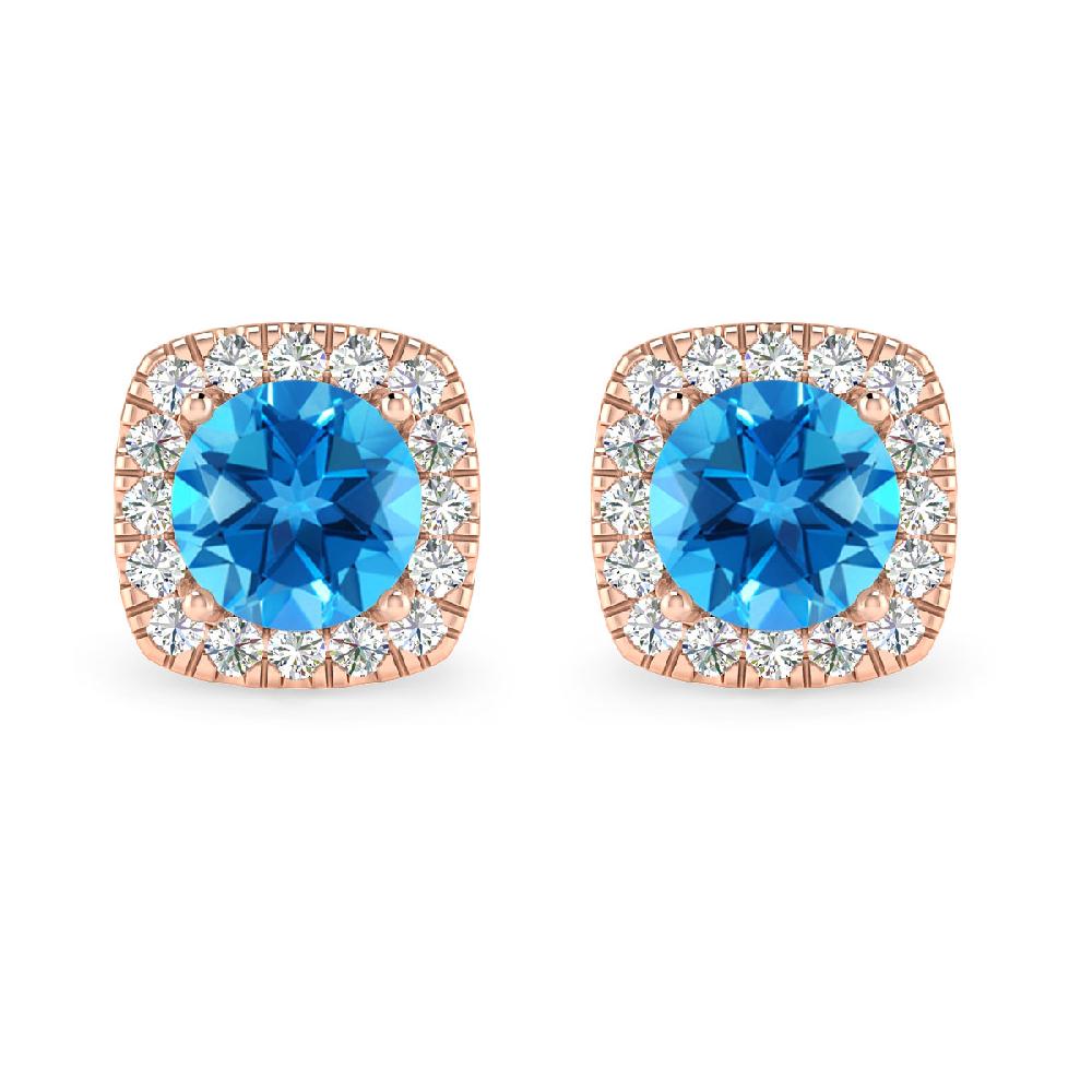 Rose Gold - Blue Topaz