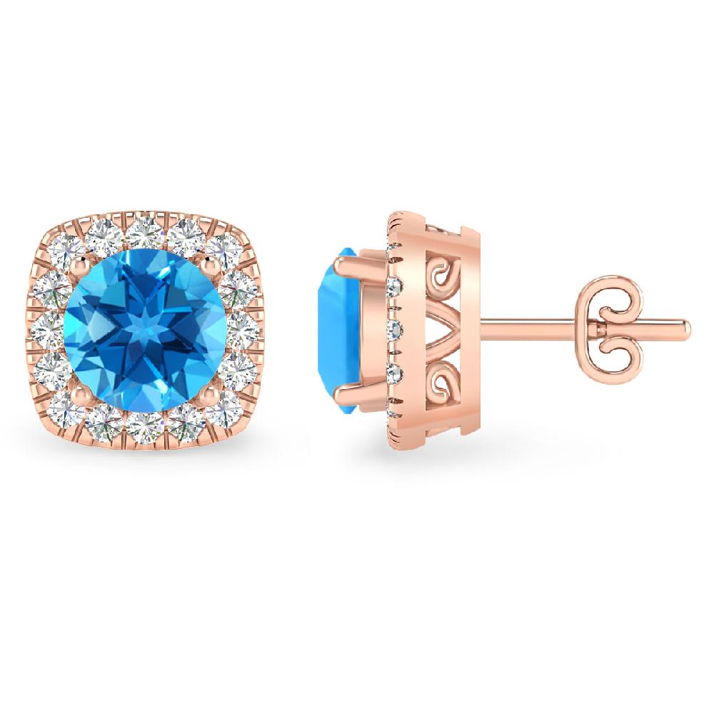 Rose Gold - Blue Topaz