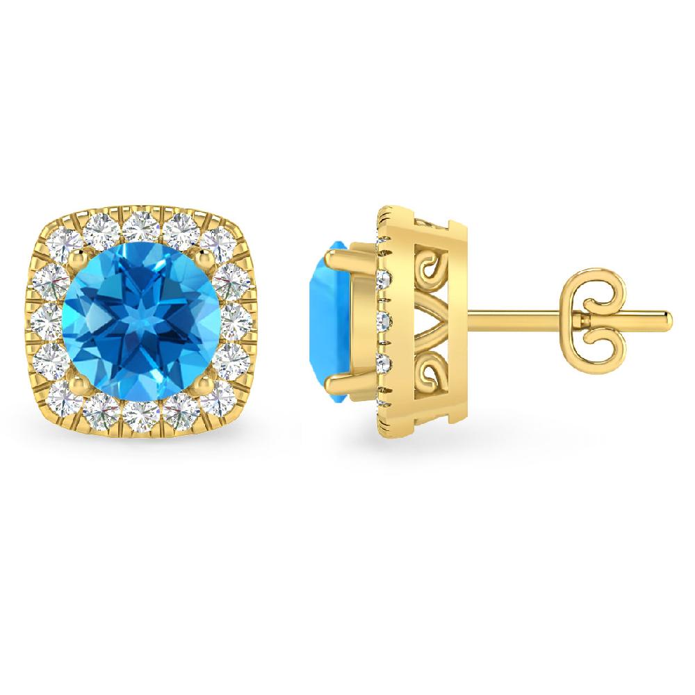 Yellow Gold - Blue Topaz