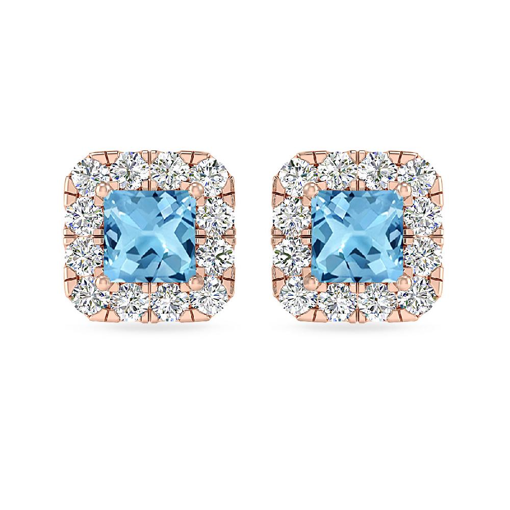 Rose Gold - Blue Topaz