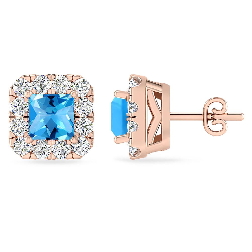 Rose Gold - Blue Topaz