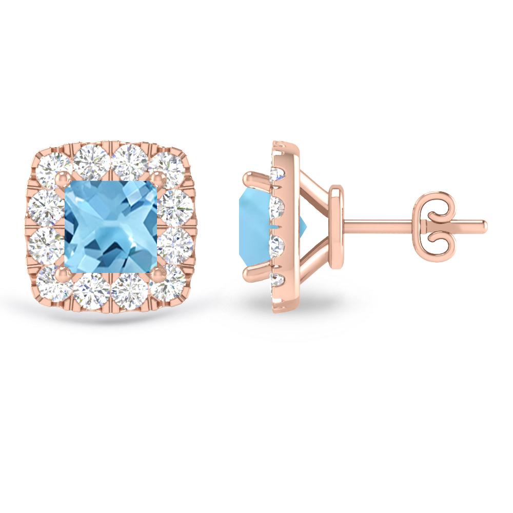 Rose Gold - Blue Topaz