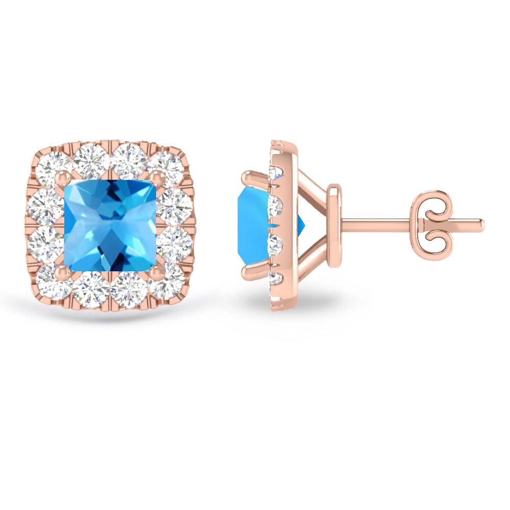 Rose Gold - Blue Topaz