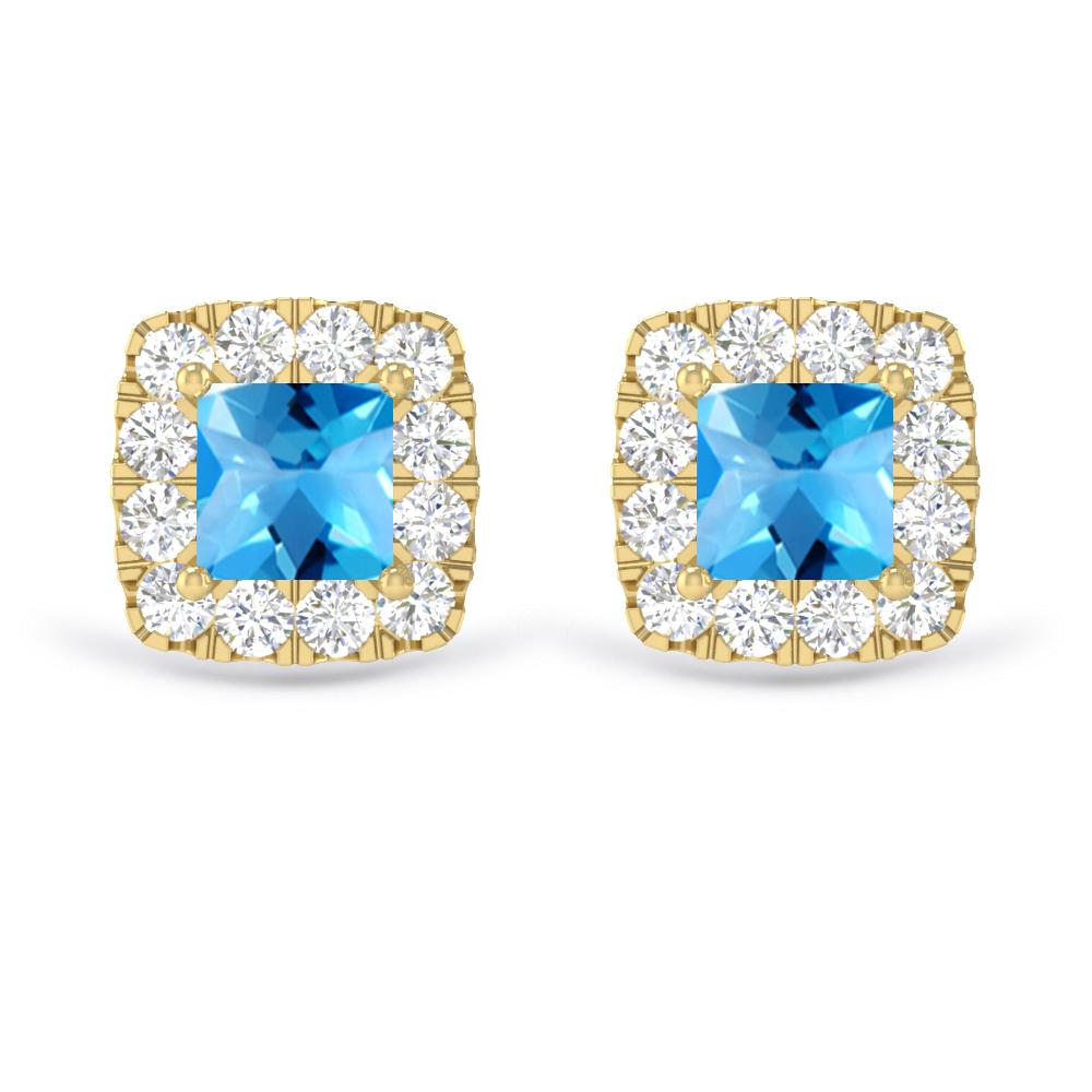 Yellow Gold - Blue Topaz