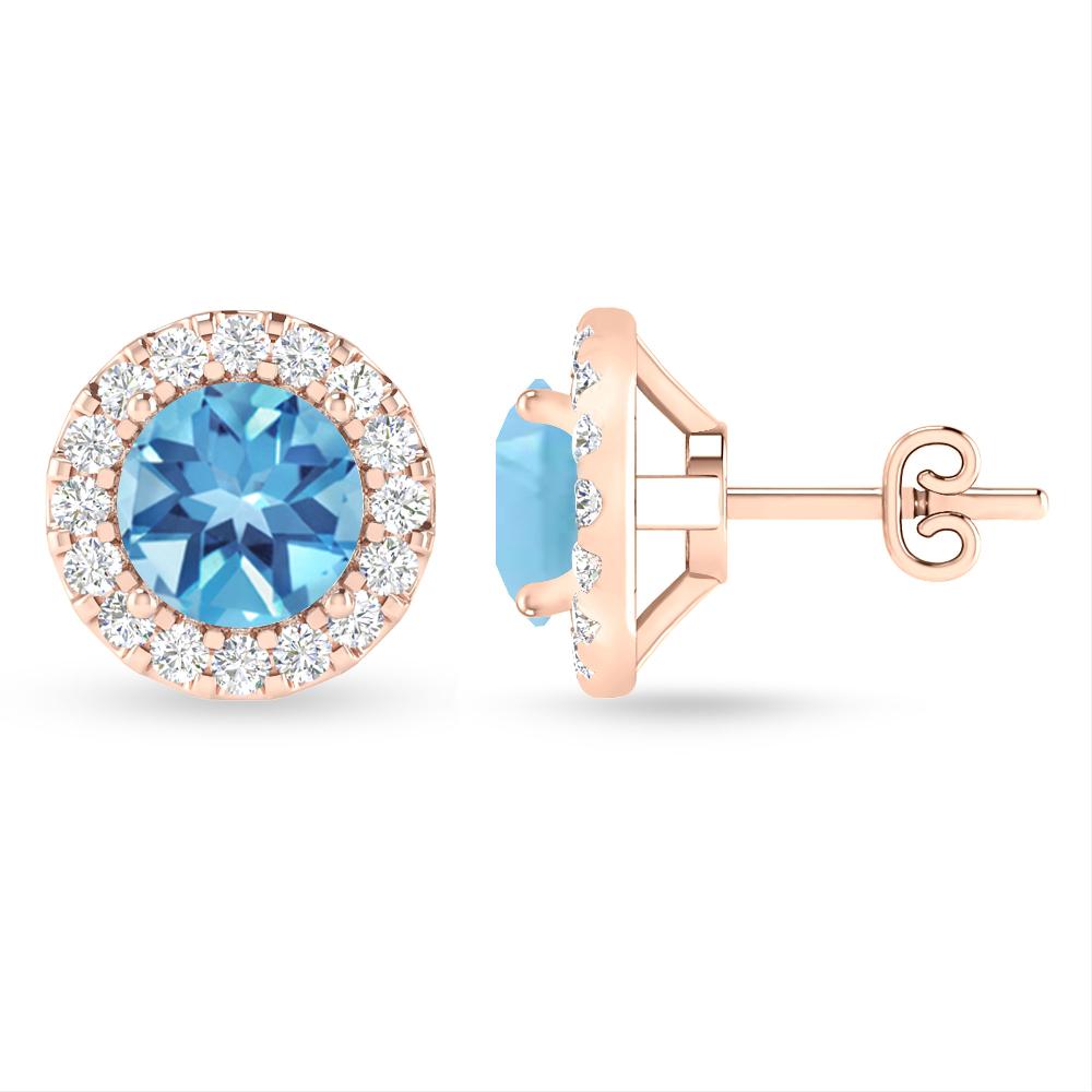 Rose Gold - Blue Topaz