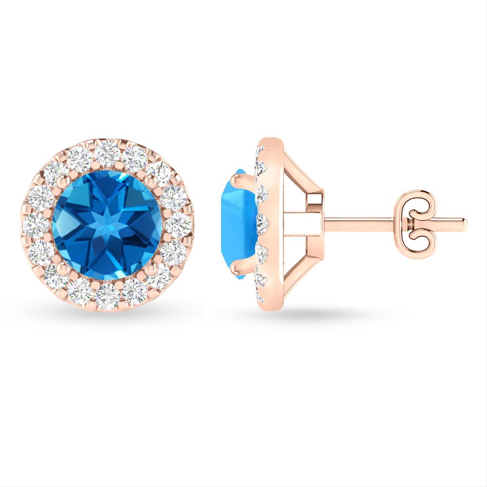 Rose Gold - Blue Topaz