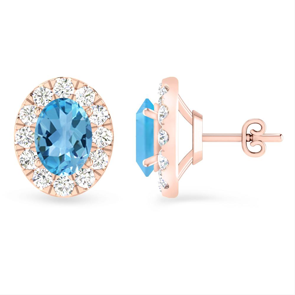 Rose Gold - Blue Topaz