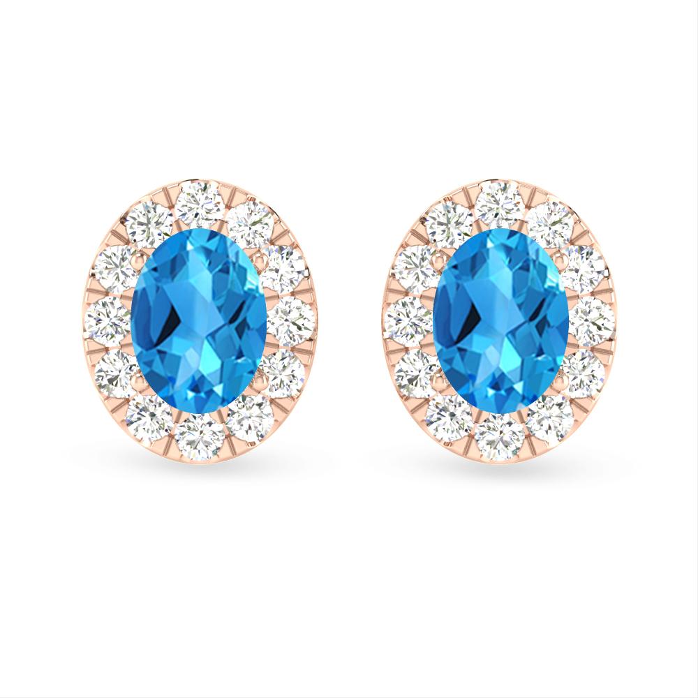 Rose Gold - Blue Topaz