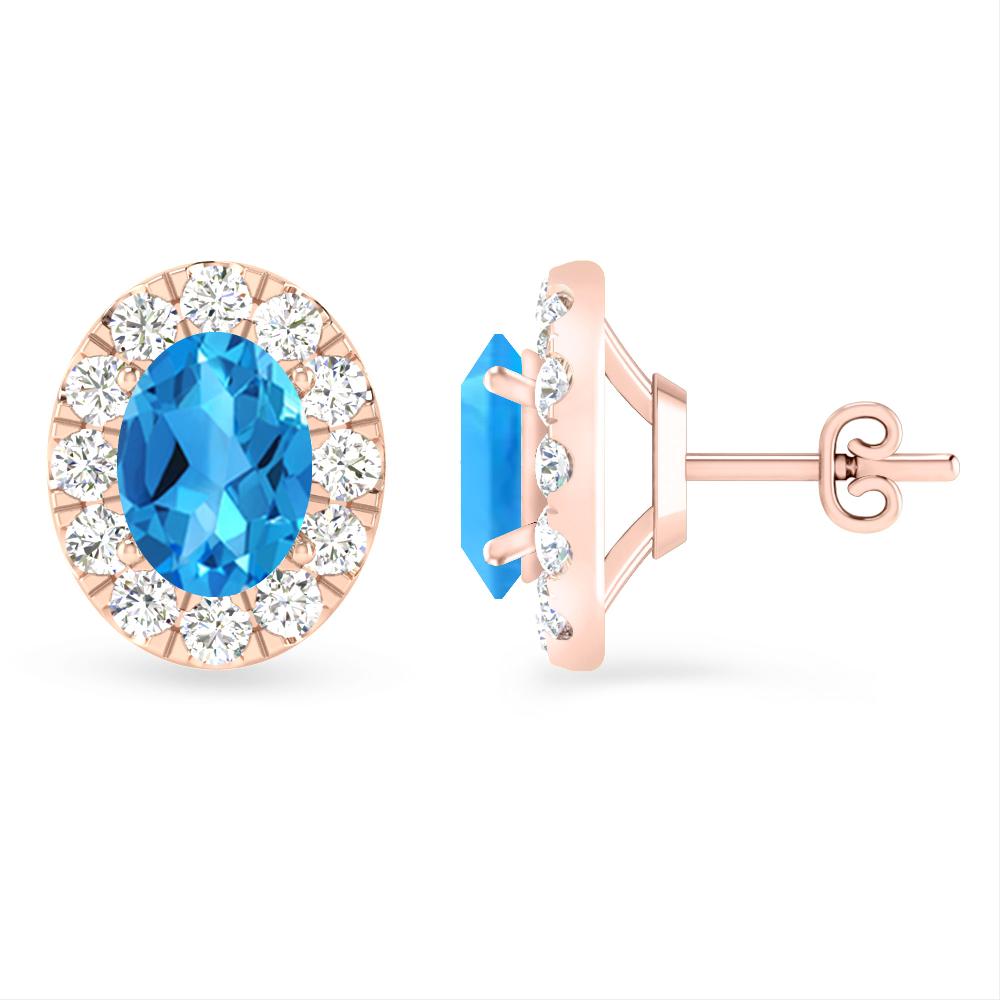 Rose Gold - Blue Topaz