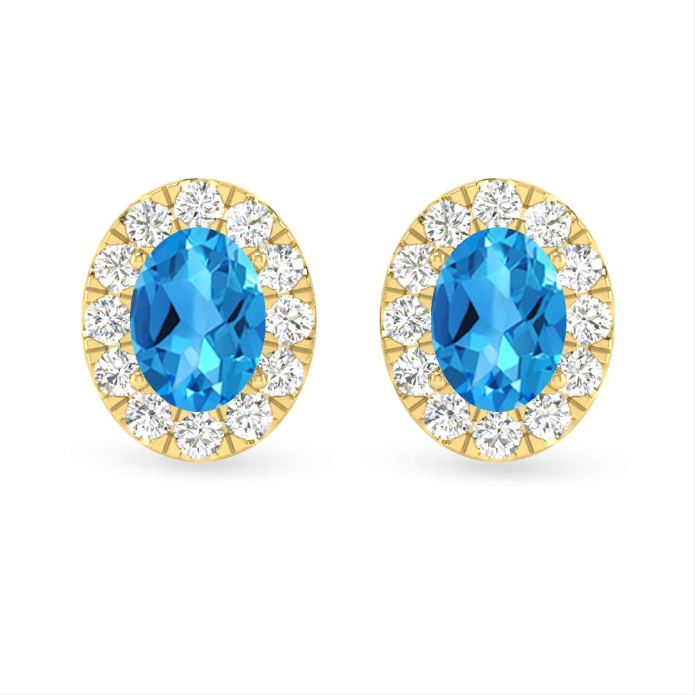 Yellow Gold - Blue Topaz