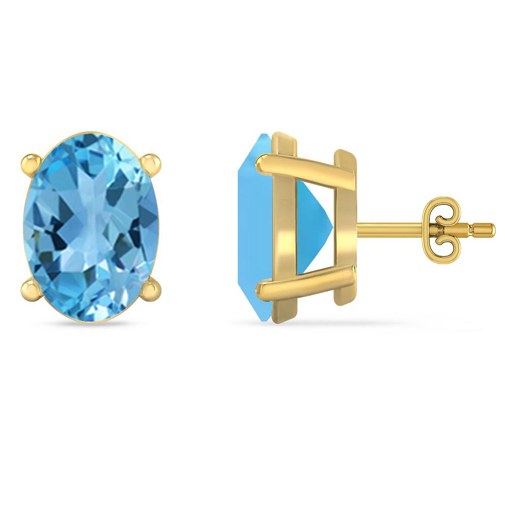 Yellow Gold - Blue Topaz