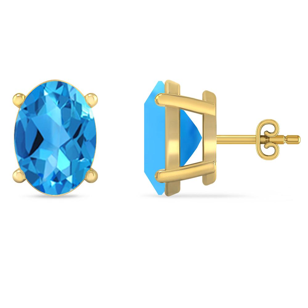 Yellow Gold - Blue Topaz