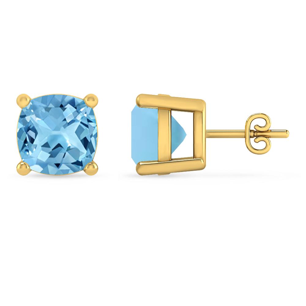 Yellow Gold - Blue Topaz